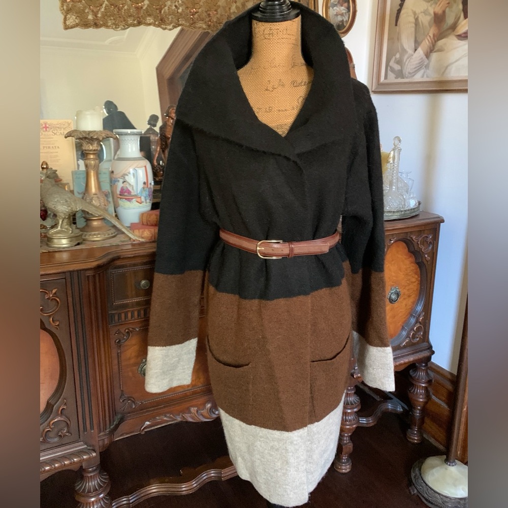 Pre-loved Max Studio Acrylic-mix 3-Toned Cardigan Sweater